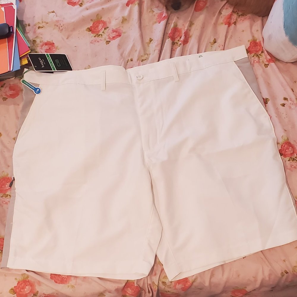 SZ 44 NEW WT MENS WHITE HAGGAR SHORTS
